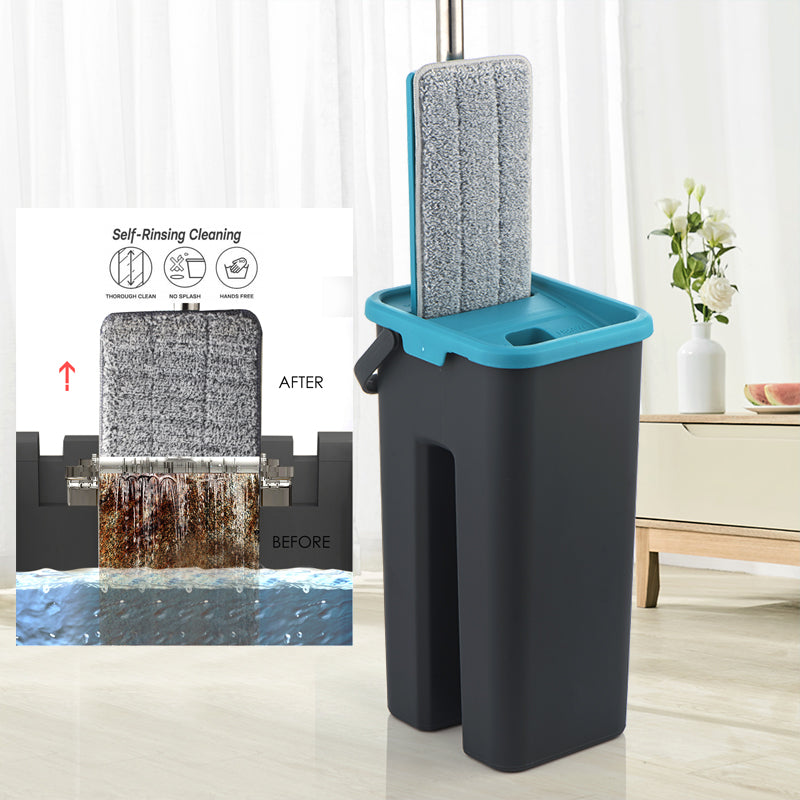 4 In 1 Hands Free Microfiber Floor Self Cleaning Lazy Mop